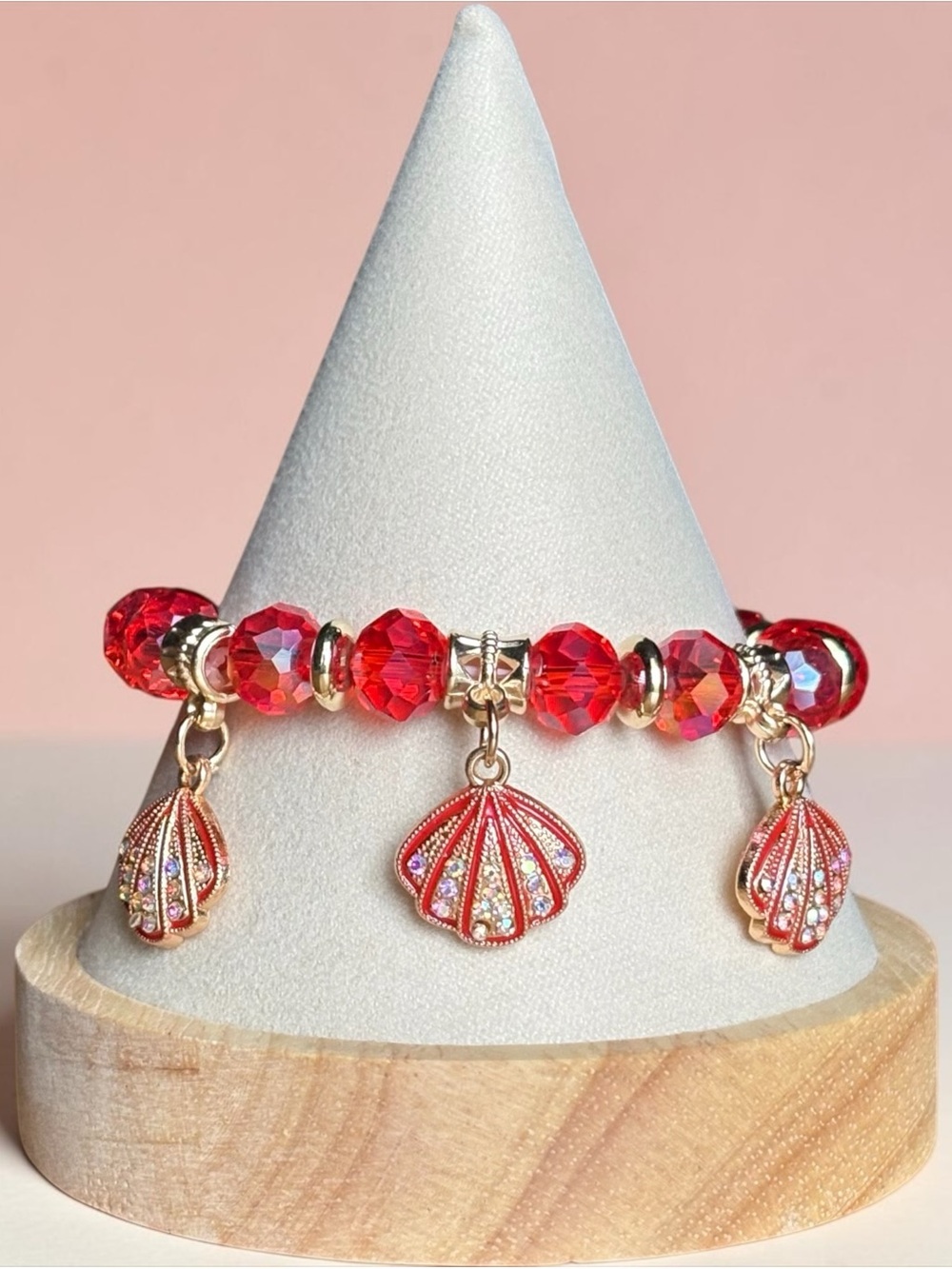 Crystal Bead Charm Bracelet with Shell Pendant (Pick 1) - Picture 6 of 6